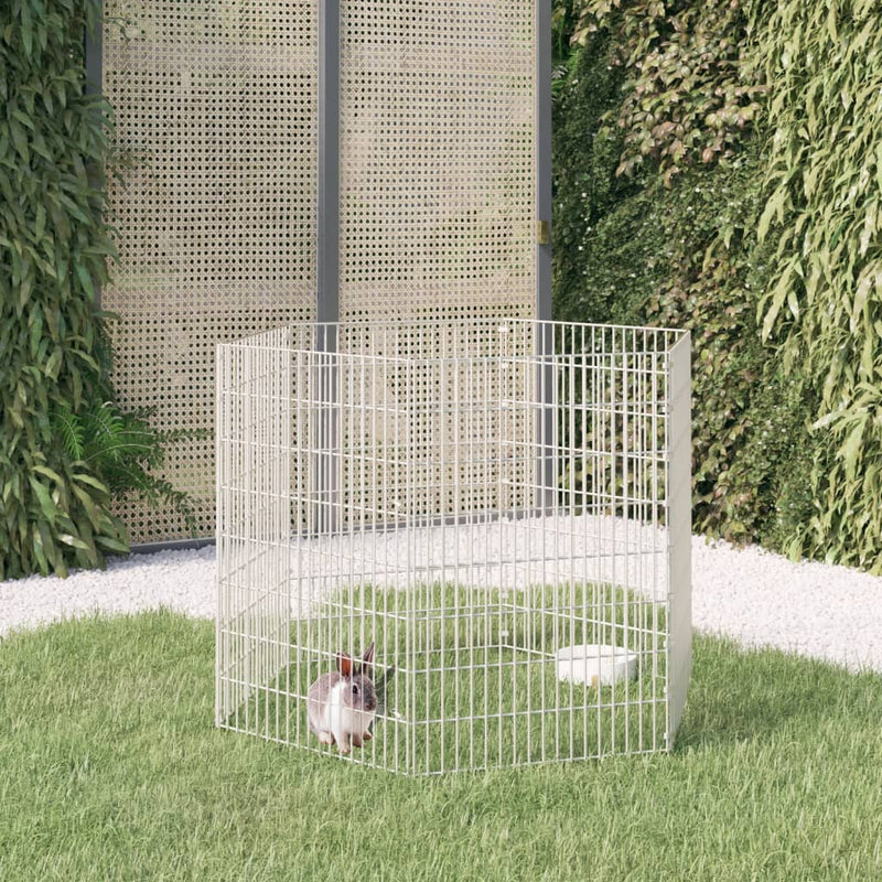 Free Range Animal Enclosure 6-Panel 54x80 cm Galvanised Iron