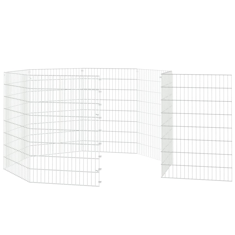 Free Range Animal Enclosure 8-Panel 54x80 cm Galvanised Iron