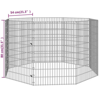 Free Range Animal Enclosure 8-Panel 54x80 cm Galvanised Iron