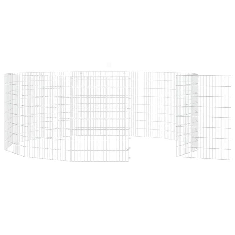 Free Range Animal Enclosure 12-Panel 54x80 cm Galvanised Iron