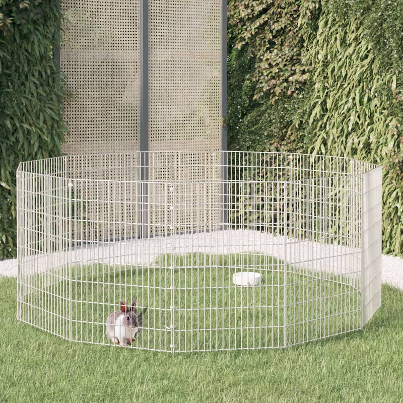 Free Range Animal Enclosure 12-Panel 54x80 cm Galvanised Iron