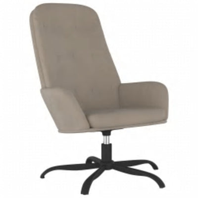 Relaxing Chair with Footstool Light Grey Velvet