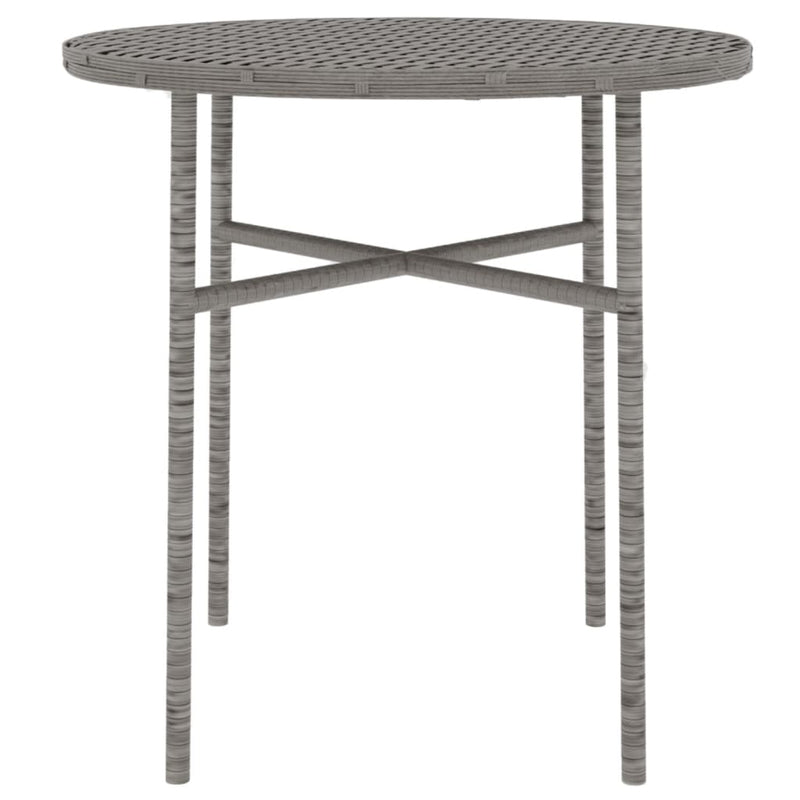 3 Piece Garden Dining Set Poly Rattan Grey