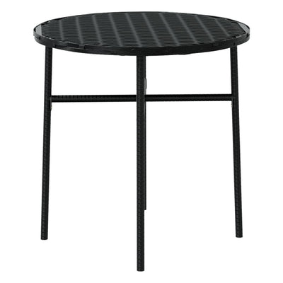 3 Piece Garden Dining Set Poly Rattan Black