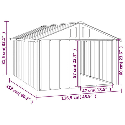 Dog House Anthracite 116.5x153x81.5 cm Galvanised Steel