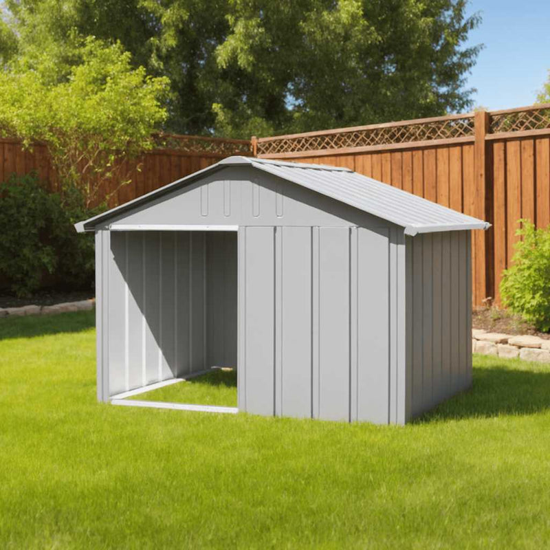 Dog House Grey 116.5x103x81.5 cm Galvanised Steel