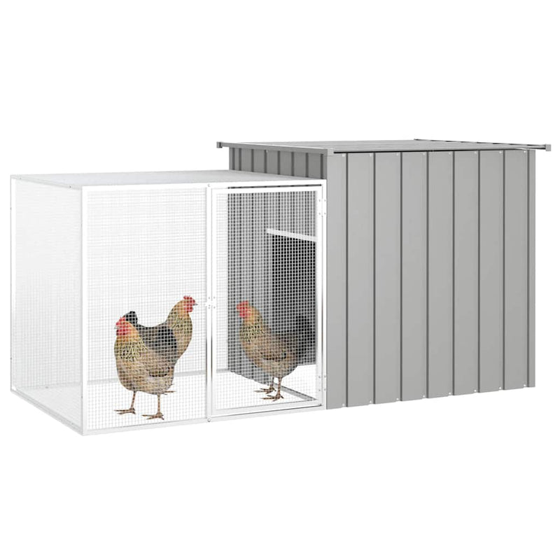 Chicken Cage Grey 200x91x100 cm Galvanised Steel