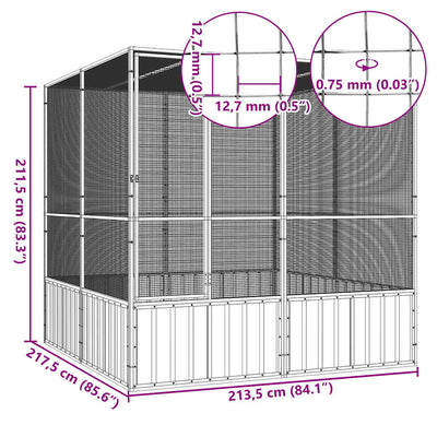 Bird Cage Anthracite 213.5x217.5x211.5 cm Galvanised Steel