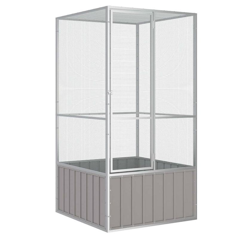 Bird Cage Grey 111x107x211.5 cm Galvanised Steel