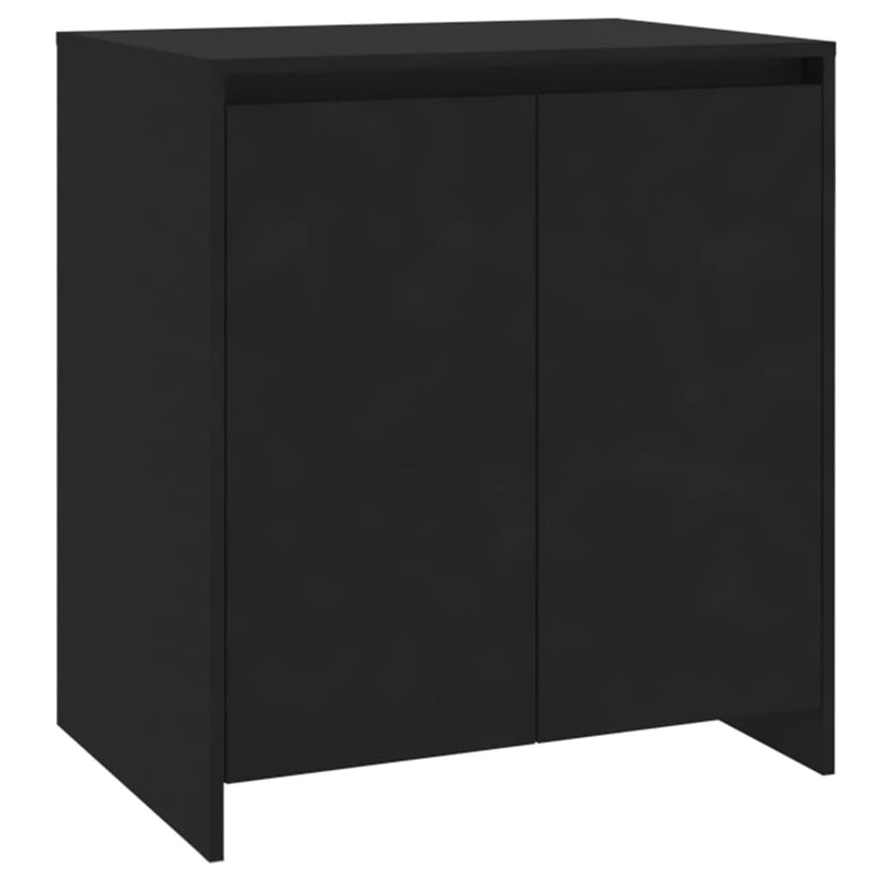 2 Piece Sideboard Black Engineered Wood