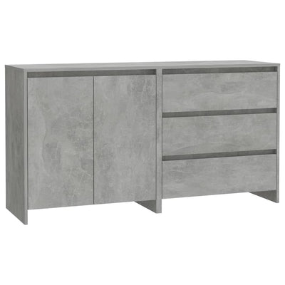 2 Piece Sideboard Concrete Grey Engineered Wood