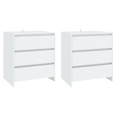 3 Piece Sideboard White Engineered Wood