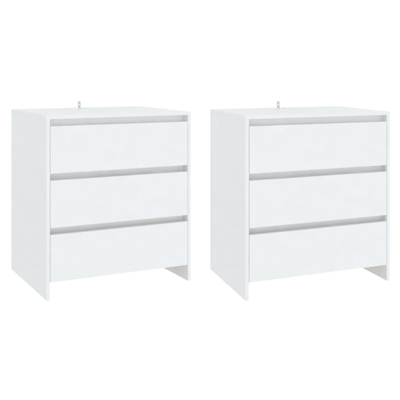 3 Piece Sideboard White Engineered Wood