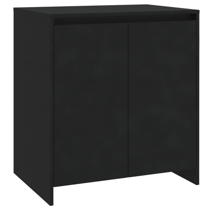 3 Piece Sideboard Black Engineered Wood