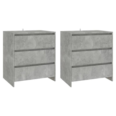 3 Piece Sideboard Concrete Grey Engineered Wood