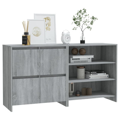 2 Piece Sideboard Grey Sonoma Engineered Wood