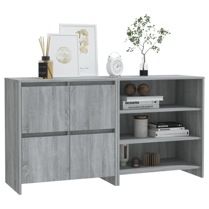 2 Piece Sideboard Grey Sonoma Engineered Wood