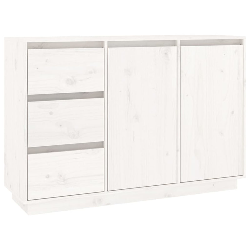 Sideboard White 111x34x75 cm Solid Wood Pine