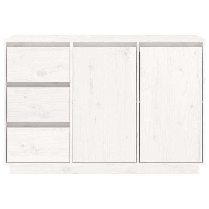 Sideboard White 111x34x75 cm Solid Wood Pine