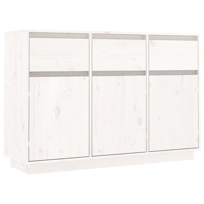 Sideboard White 110x34x75 cm Solid Wood Pine