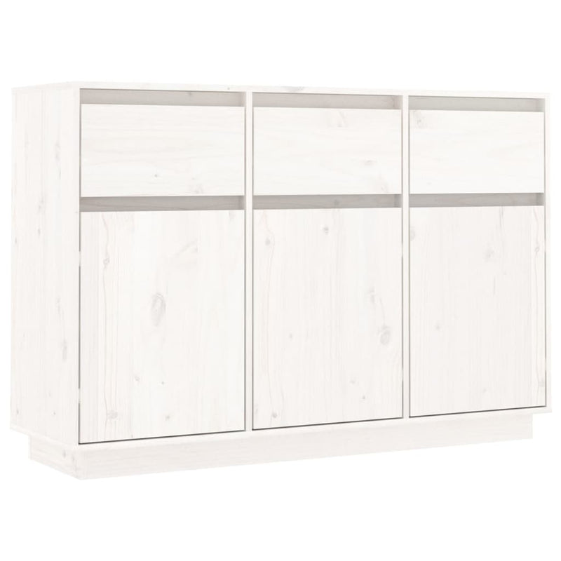 Sideboard White 110x34x75 cm Solid Wood Pine