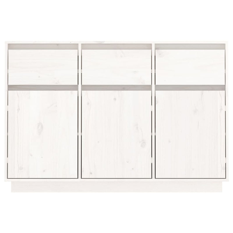 Sideboard White 110x34x75 cm Solid Wood Pine