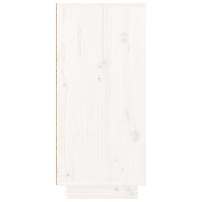 Sideboard White 110x34x75 cm Solid Wood Pine