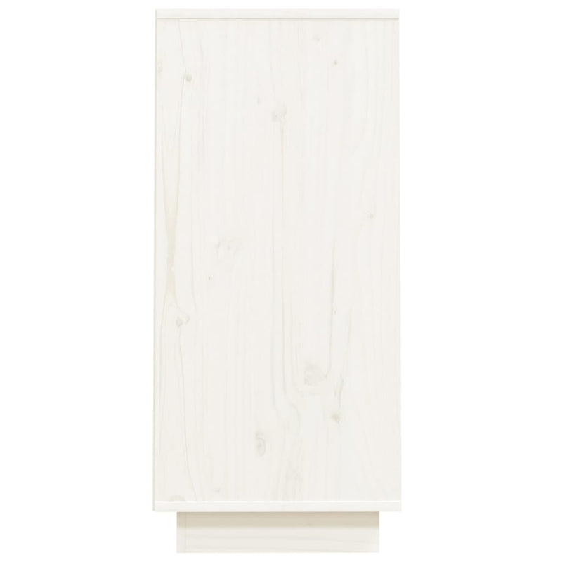 Console Cabinet White 60x34x75 cm Solid Wood Pine