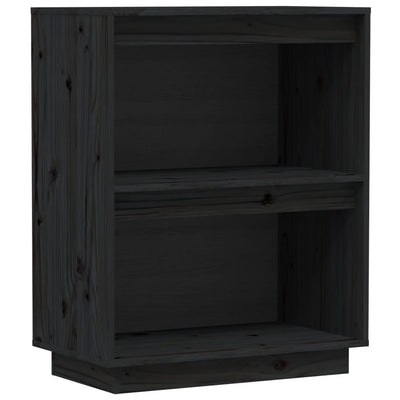 Console Cabinet Black 60x34x75 cm Solid Wood Pine