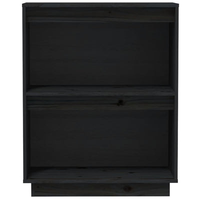 Console Cabinet Black 60x34x75 cm Solid Wood Pine