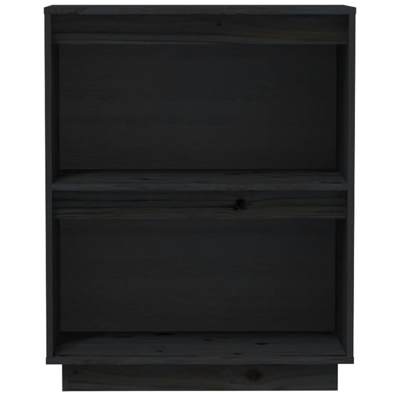 Console Cabinet Black 60x34x75 cm Solid Wood Pine