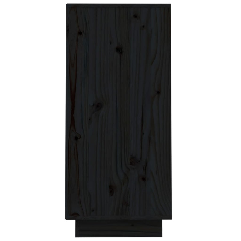 Console Cabinet Black 60x34x75 cm Solid Wood Pine