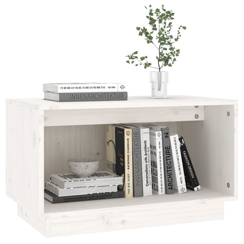 TV Cabinet White 60x35x35 cm Solid Wood Pine