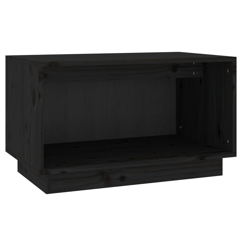 TV Cabinet Black 60x35x35 cm Solid Wood Pine