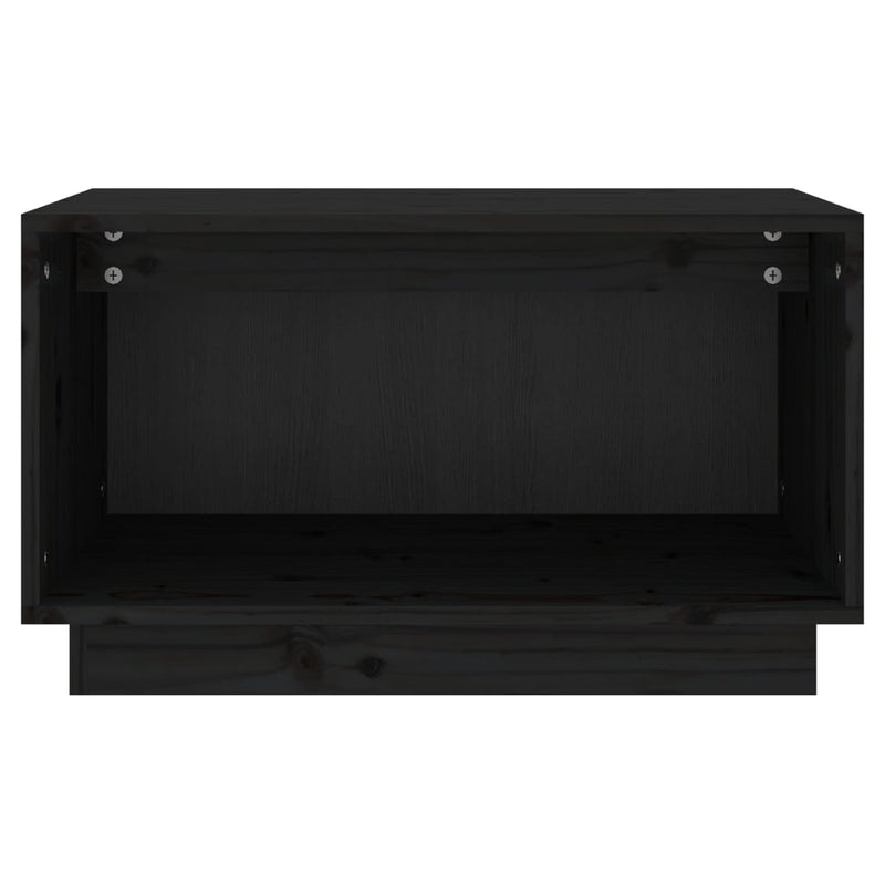 TV Cabinet Black 60x35x35 cm Solid Wood Pine