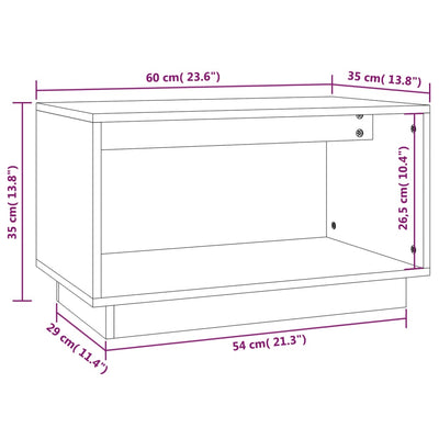 TV Cabinet Black 60x35x35 cm Solid Wood Pine