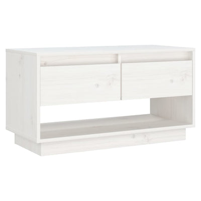 TV Cabinet White 74x34x40 cm Solid Wood Pine