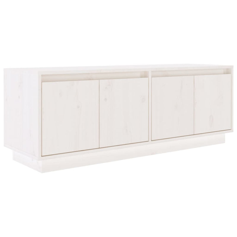 TV Cabinet White 110x34x40 cm Solid Wood Pine