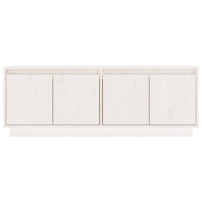 TV Cabinet White 110x34x40 cm Solid Wood Pine