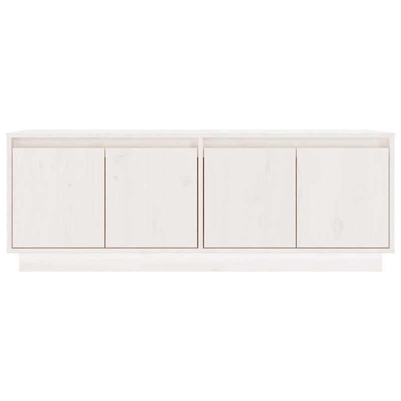 TV Cabinet White 110x34x40 cm Solid Wood Pine