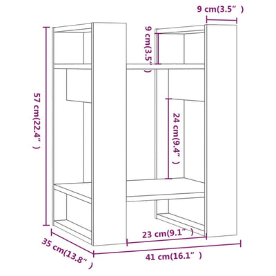 Book Cabinet/Room Divider 41x35x57 cm Solid Wood Pine