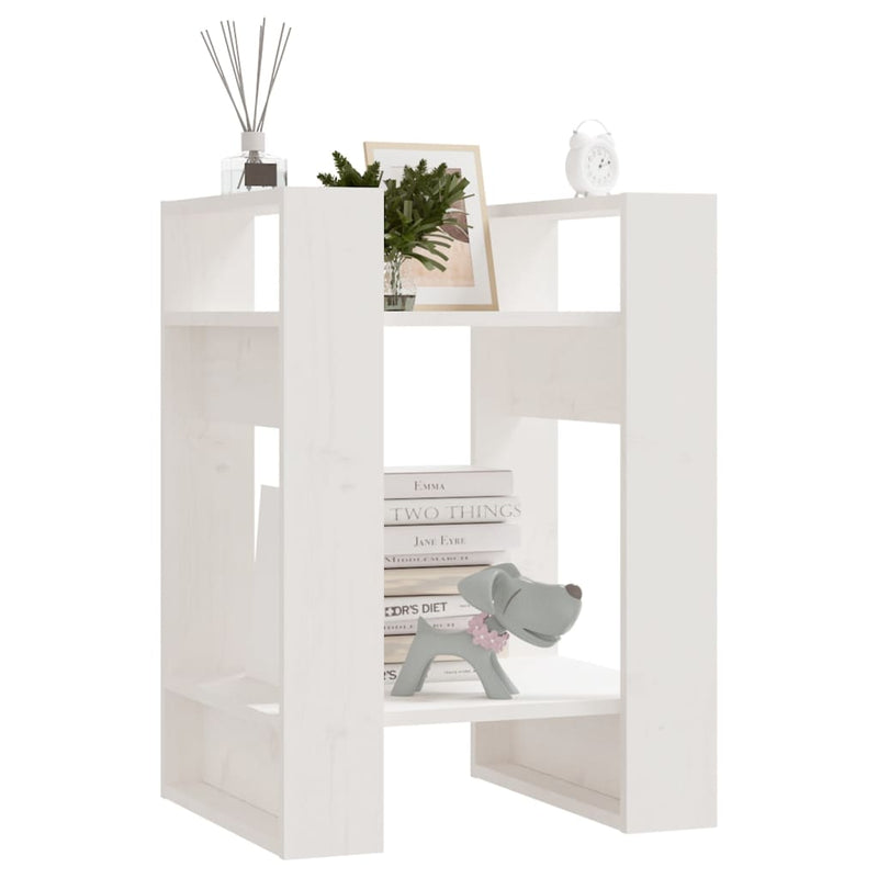 Book Cabinet/Room Divider White 41x35x57 cm Solid Wood Pine