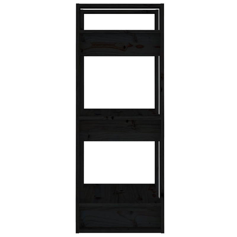 Book Cabinet/Room Divider Black 41x35x91 cm Solid Wood Pine