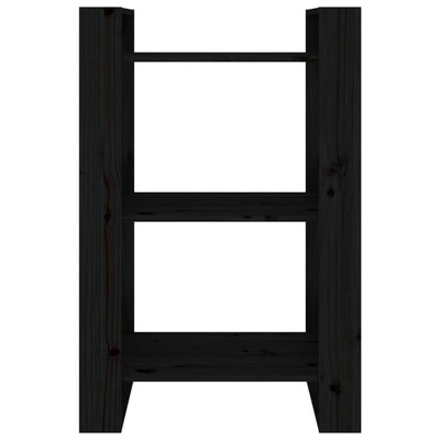 Book Cabinet/Room Divider Black 60x35x91 cm Solid Wood Pine