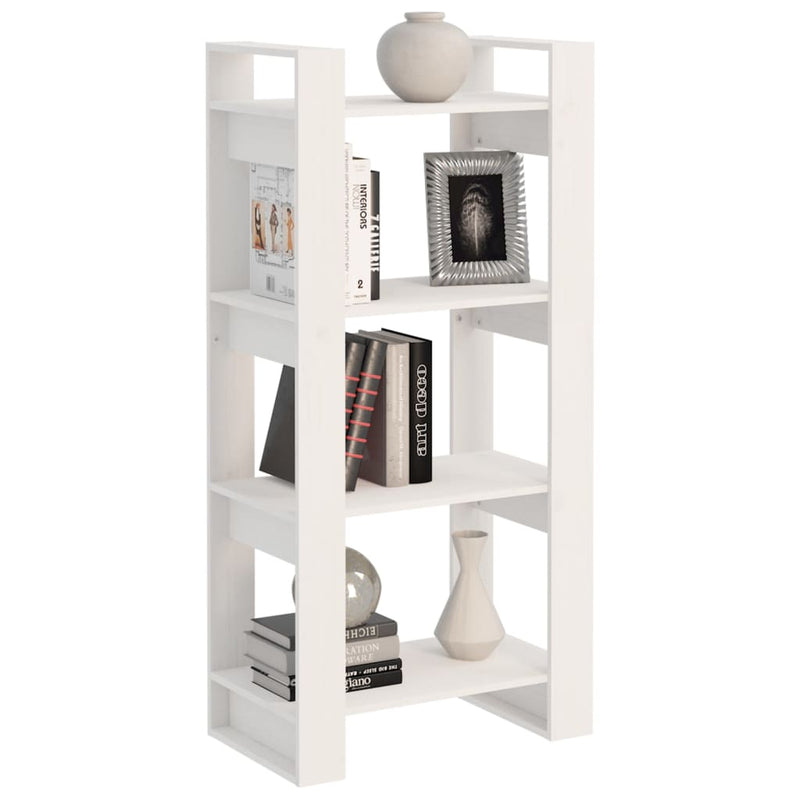 Book Cabinet/Room Divider White 60x35x125 cm Solid Wood