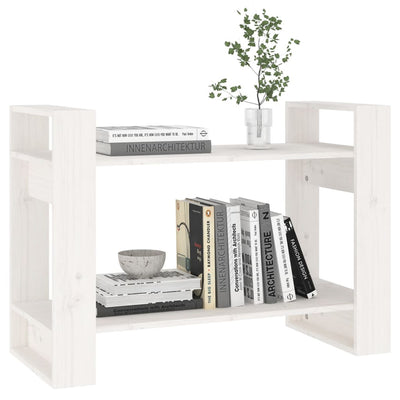 Book Cabinet/Room Divider White 80x35x56.5 cm Solid Wood Pine