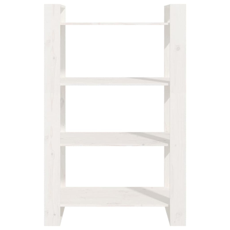 Book Cabinet/Room Divider White 80x35x125 cm Solid Wood Pine