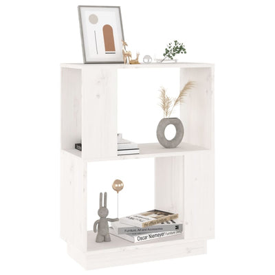 Book Cabinet/Room Divider White 51x25x70 cm Solid Wood Pine