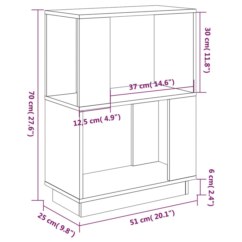 Book Cabinet/Room Divider Honey Brown 51x25x70 cm Solid Wood Pine