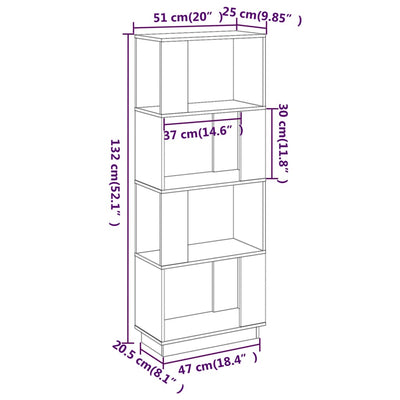 Book Cabinet/Room Divider 51x25x132 cm Solid Wood Pine